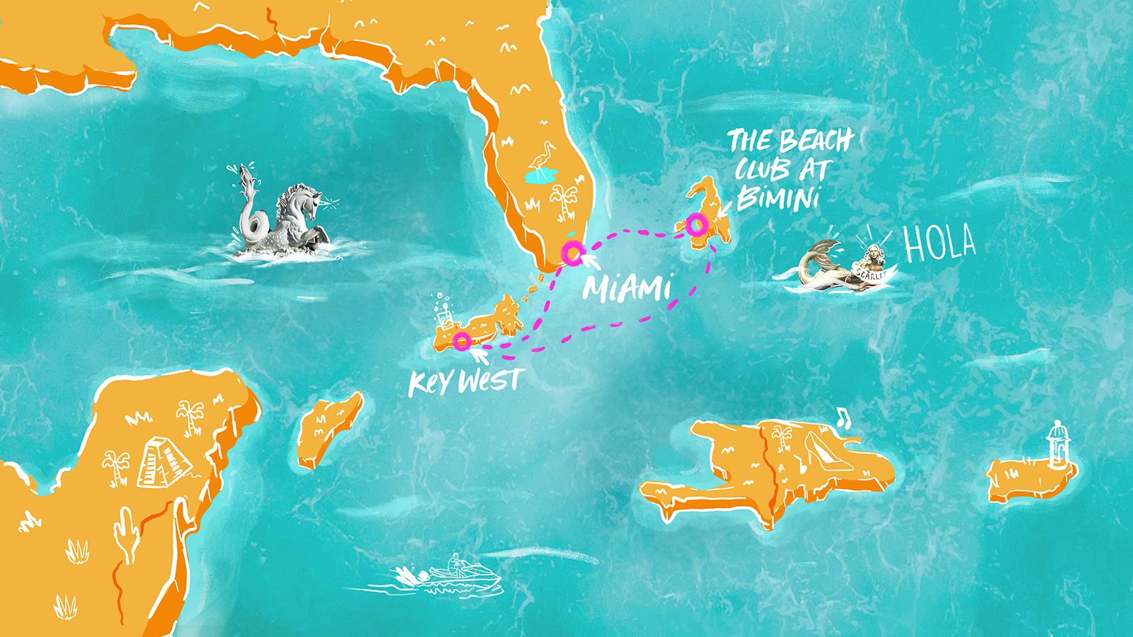 Fire and Sunset Soirees Itinerary Map